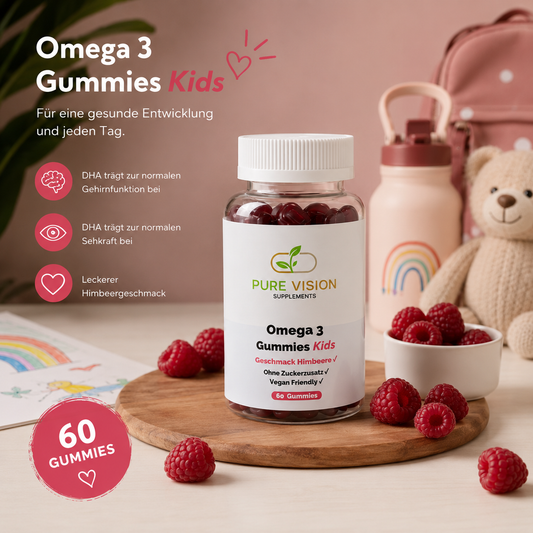 Omega 3 Gummies Kids - Himbeere - 60 vegane Gummies