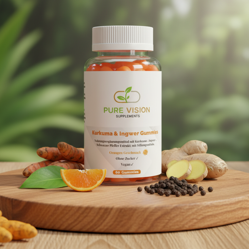 Kurkuma + Ingwer + Schwarzer Pfeffer Gummies - 60 Stk.