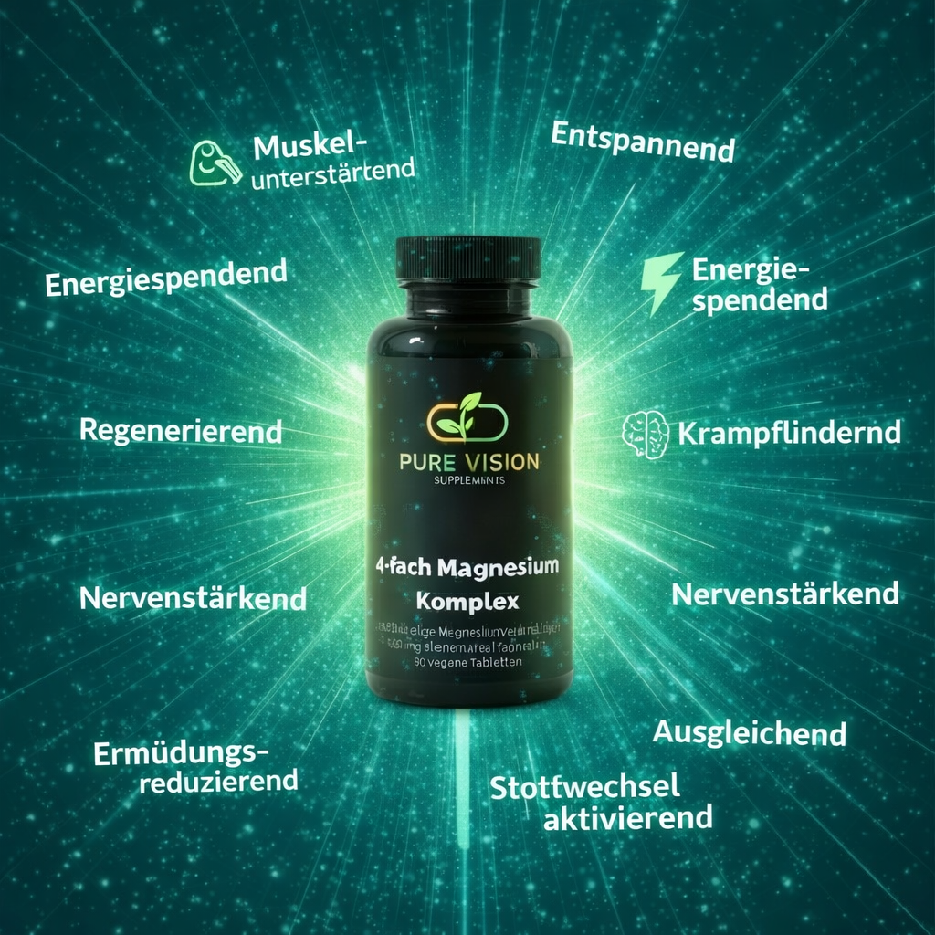 Magnesium 4-fach Komplex - 60 vegane Tabletten
