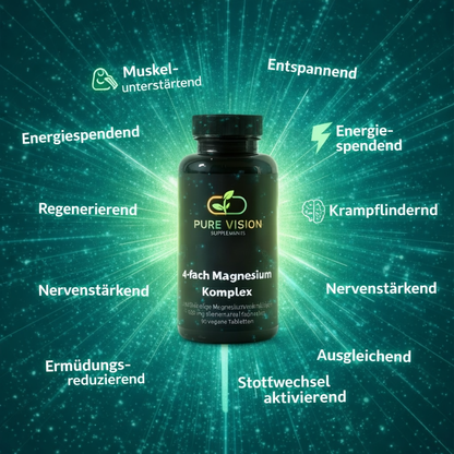 Magnesium 4-fach Komplex - 60 vegane Tabletten