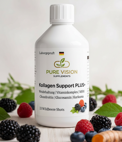 Kollagen Support PLUS+ Shots (1500 DA) - Wild Berry - 500ml